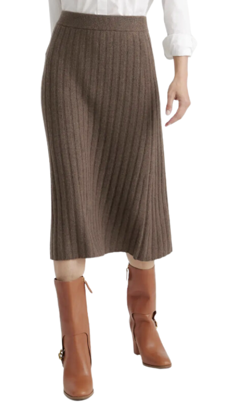 Mongolian Cashmere Midi Skirt